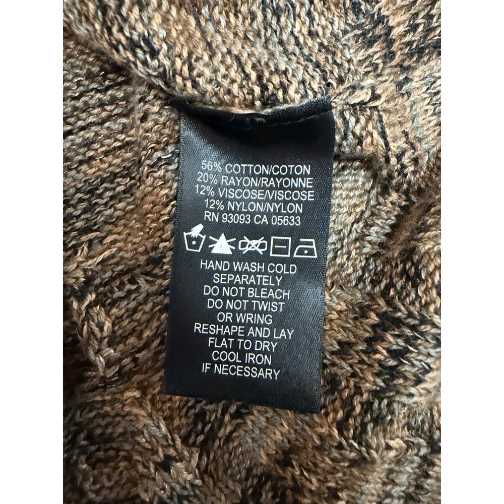 NIC+ZOE Multicolor Textured Knit V Neck Cardigan Sweater Women's M Braided Trim - Picture 4 of 16